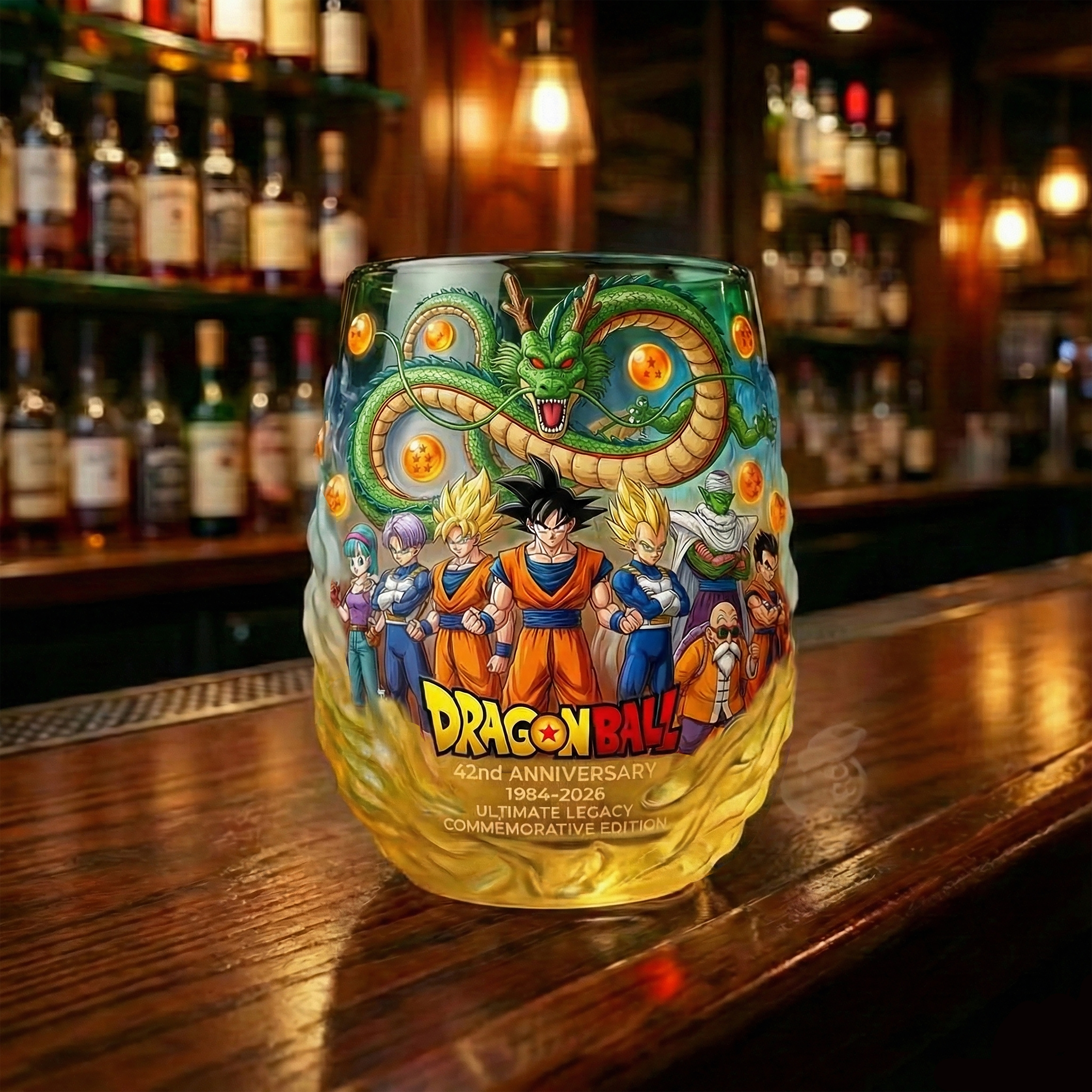 🐉🔥 Dragon Ball 42nd Anniversary Commemorative Whiskey Glass