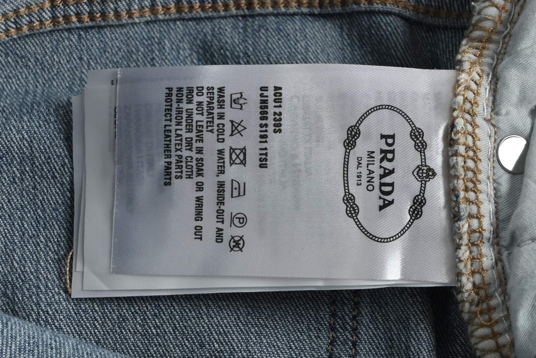 Prada Back Sketch Triangle Logo Jeans