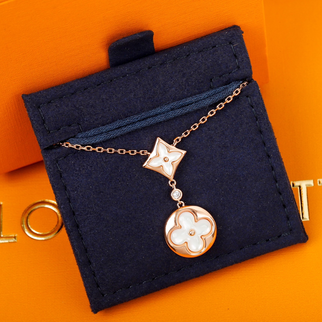 Louis Vuitton COLOR BLOSSOM BB Gold Agate Necklace