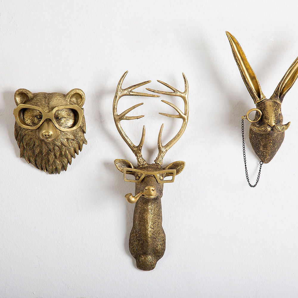 ON SALE🔥Bronze Animal Head Figurine, Animals Wall Decor