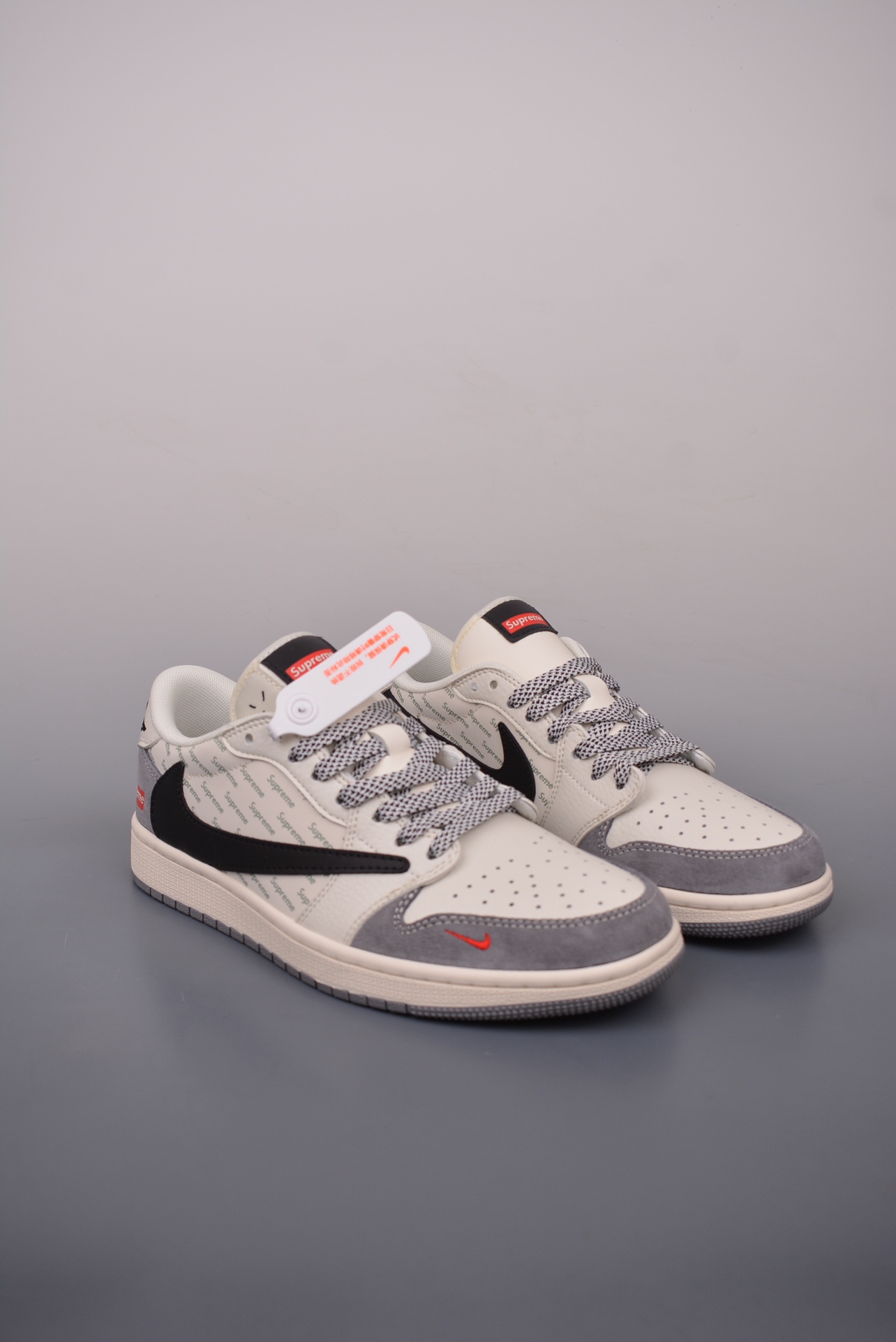 Supreme x Travis Scott x Nike Air Jordan 1 Low OG SP Beige Gray Black XY2688-120
