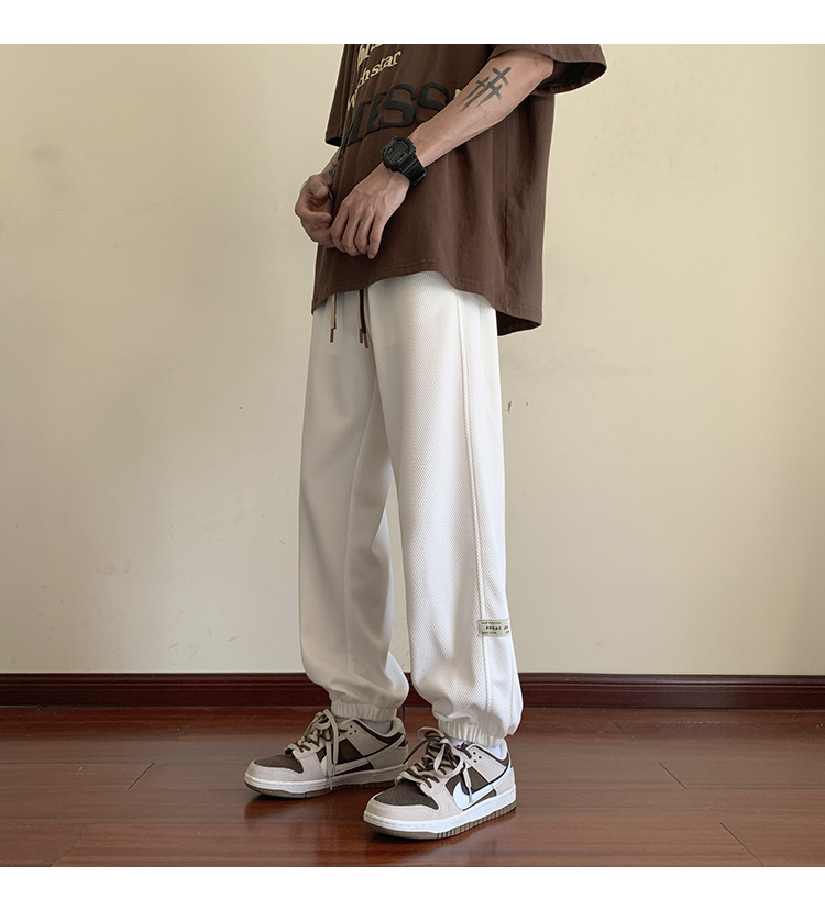 White Waffle pants Loose nine-cent hip panty size