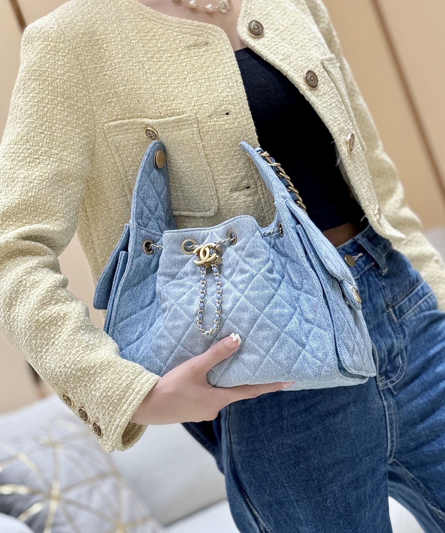 Chanel 25S Spring/Summer Collection Denim Handbag AS5293 00138