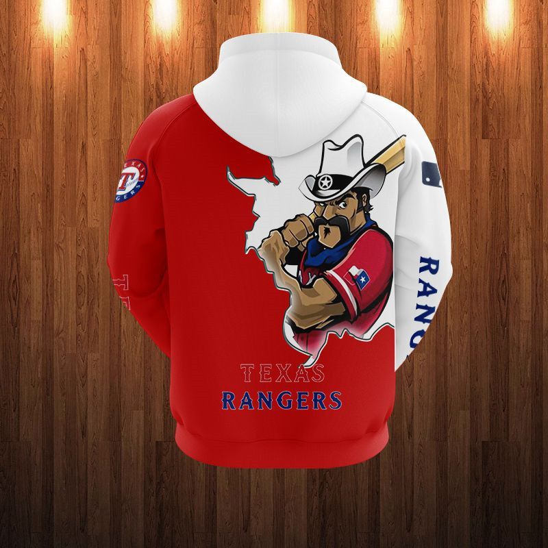 TEXAS RANGERS HOODIES 3D MASCOT DESIGN