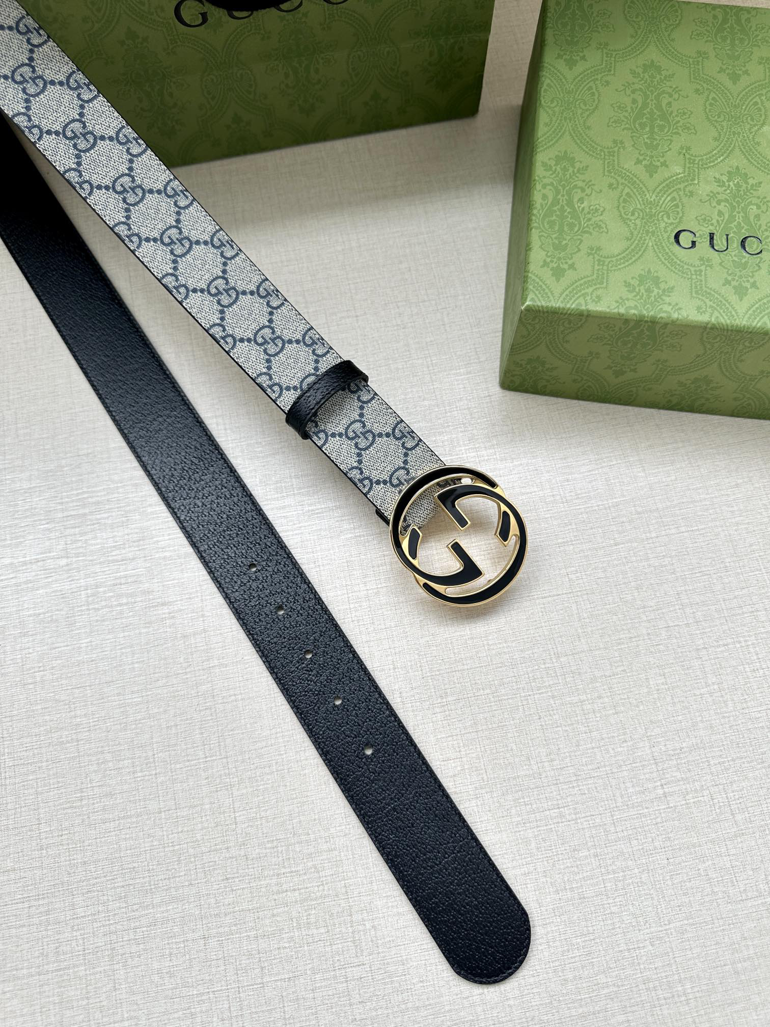 Gucci Marmont printed leather belt 3.8cm wide