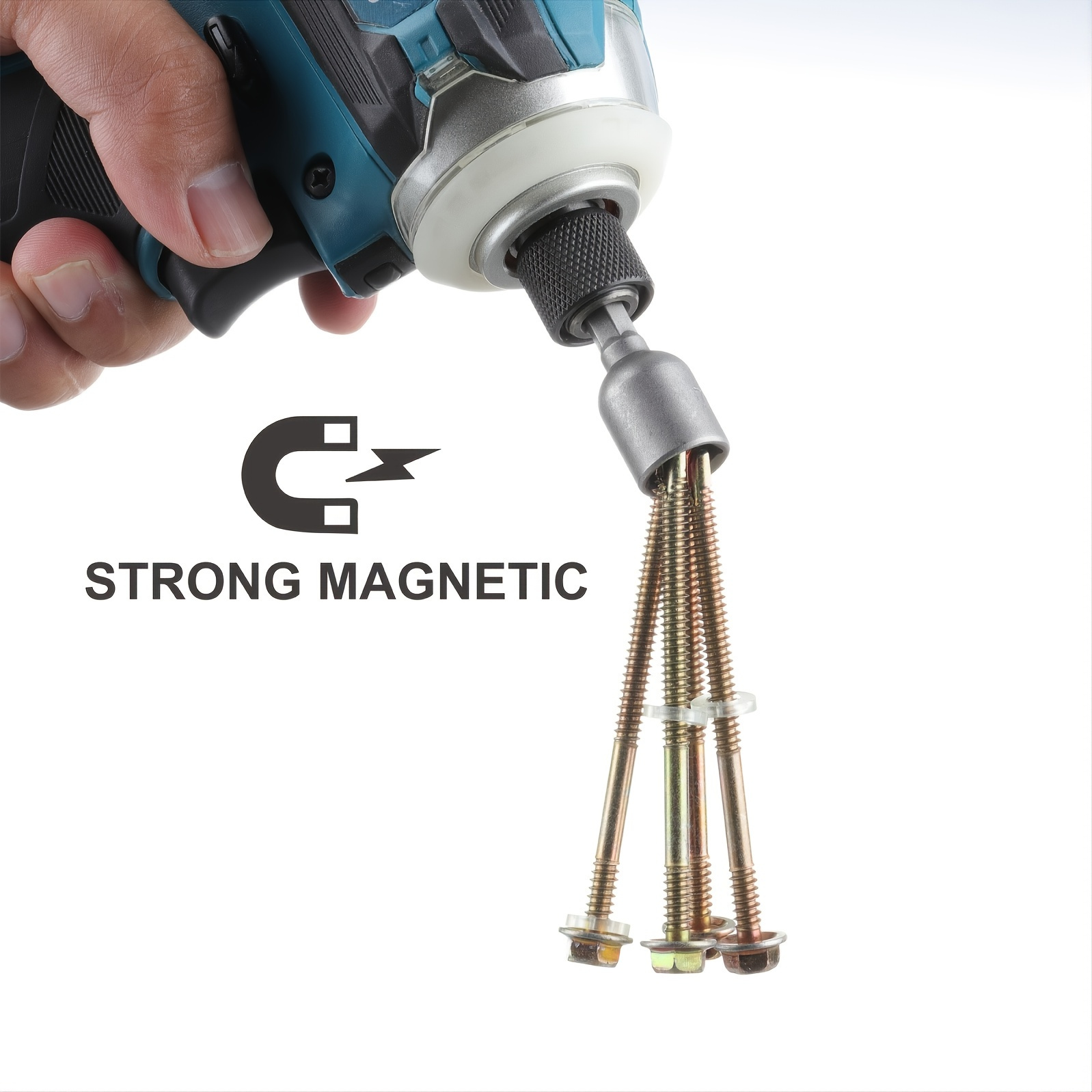 GEINXURN 59pcs Steel Screwdriver And Nut Driver Bit Set With Storage Case Impact Magnetic Screw Guides Quick Change Holder For Drill Driver