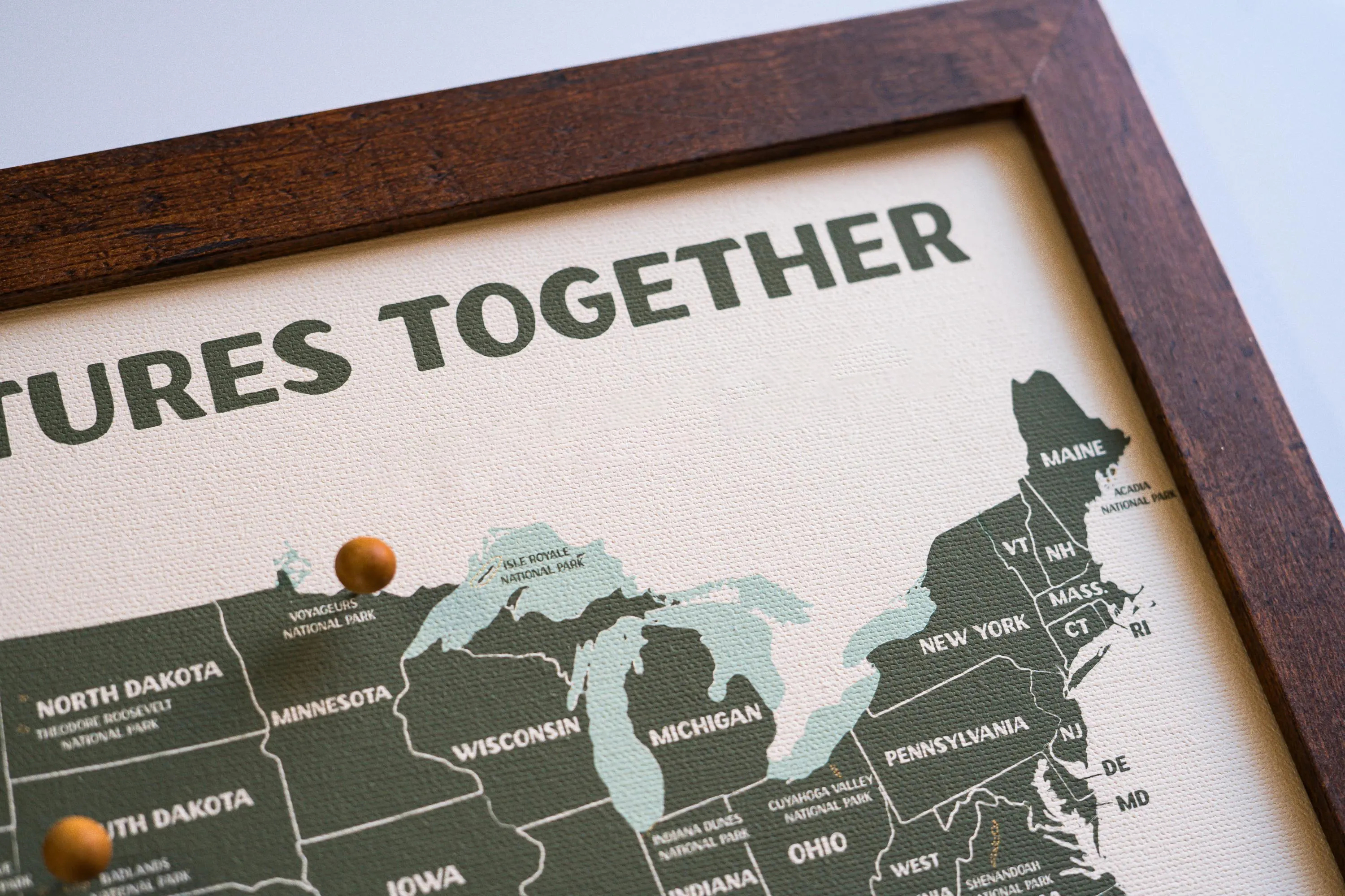 National Parks Push Pin Map – Personalized Adventure Map, Track Your National Park Travels ,11x14