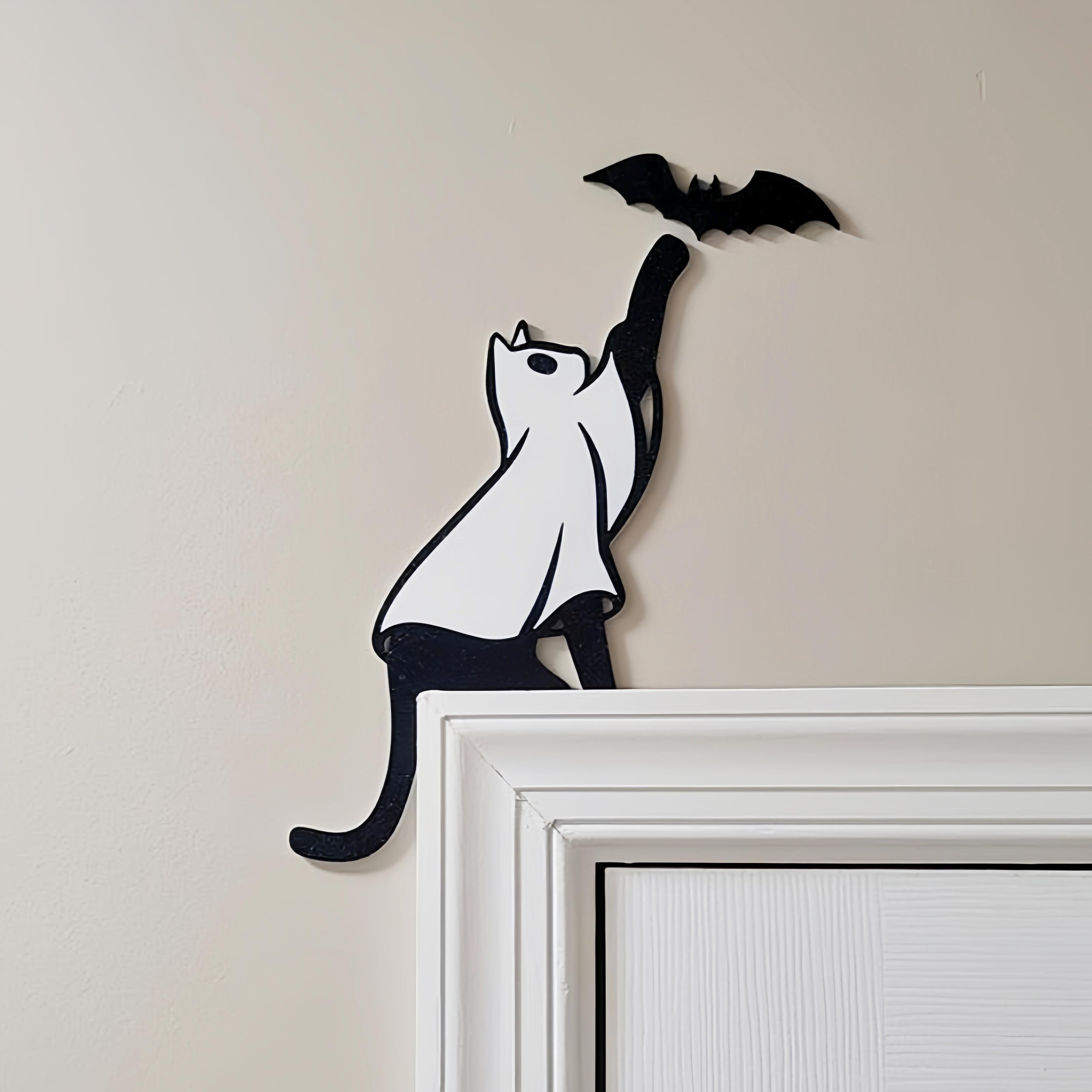 Ghost Cat Door Corner Topper Set