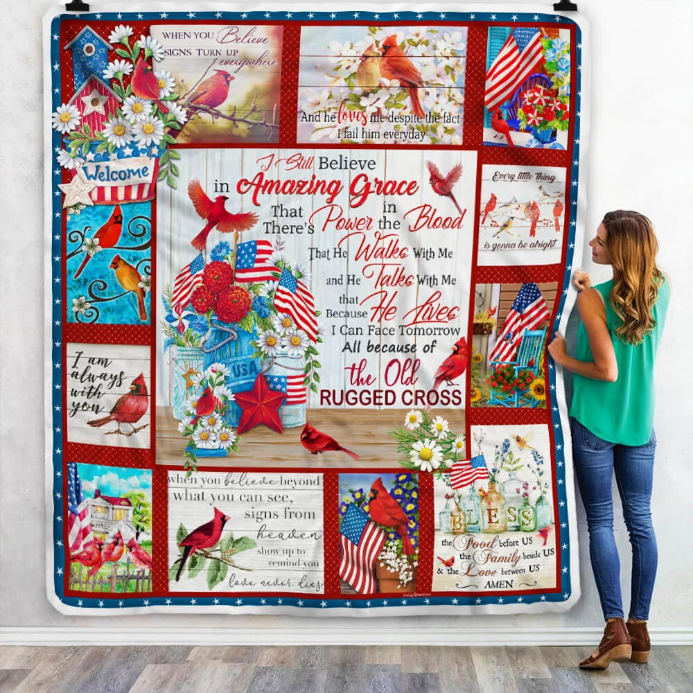 The Old Rugged Cross Cardinal Sofa Throw Blanket