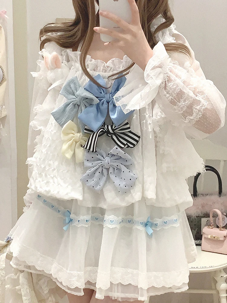 Sweet Love Lace Trim Bow Skort