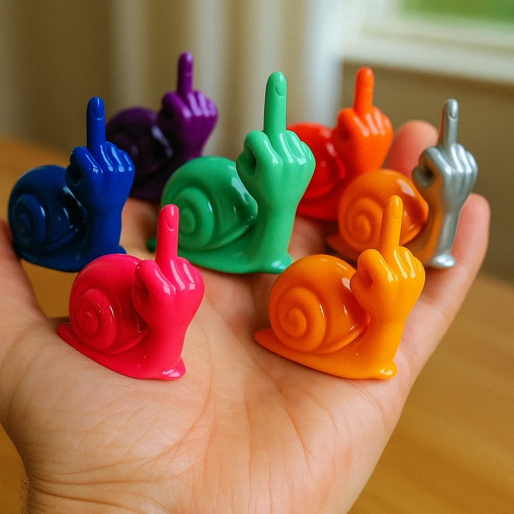 Funny middle finger snail