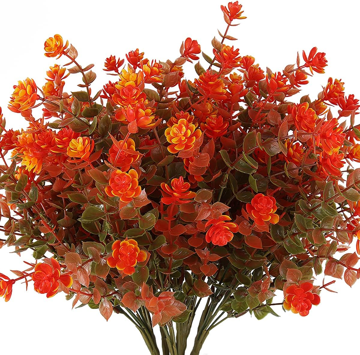 5 Bundles Artificial Fall Flowers No Fade Faux Autumn Plants