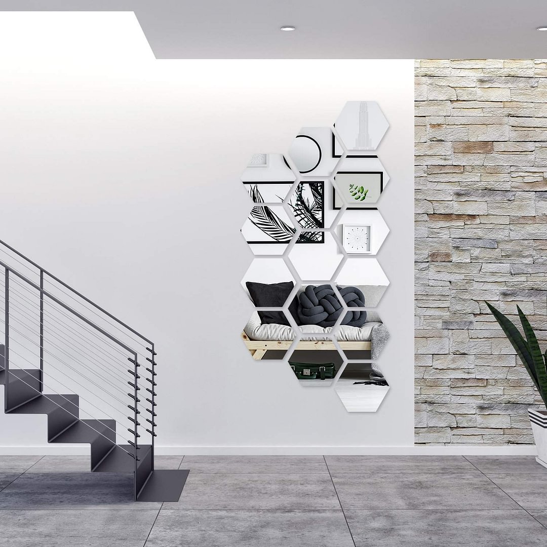🔥Last Day Promotion-50% OFF🔥Hexagon Mirror Wall Stickers-(15cm)-1 Set(12 Pieces)-Buy 3 Sets Get 3 Sets FREE & FREE SHIPPING