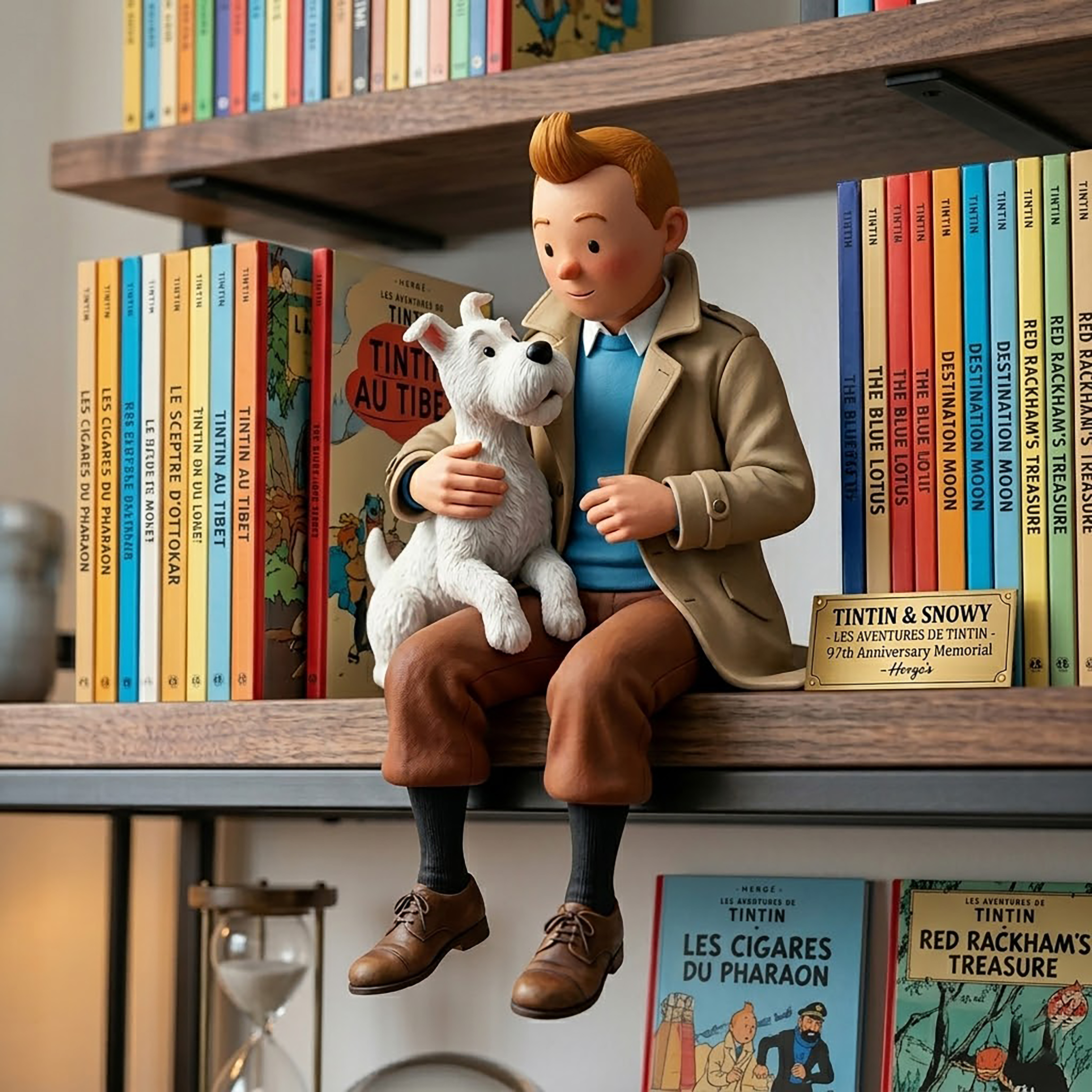 📖 Tintin & Snowy: 97th Anniversary Seated Figure – Adventure Awaits