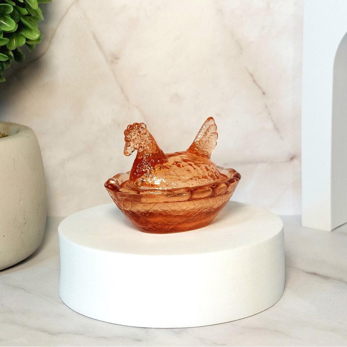 Mini Glass Hens on Nests🐔Easter Gifts🎁