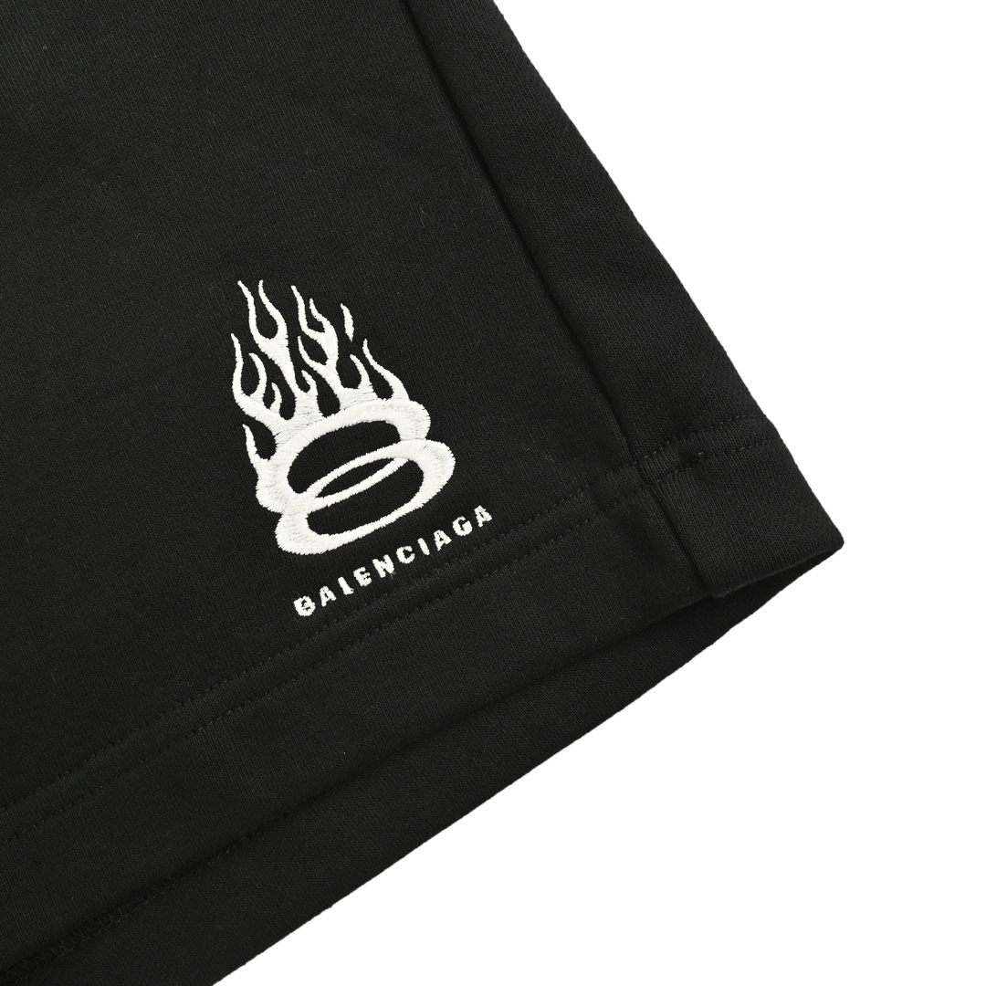 Balenciaga 24ss flame embroidered basic shorts