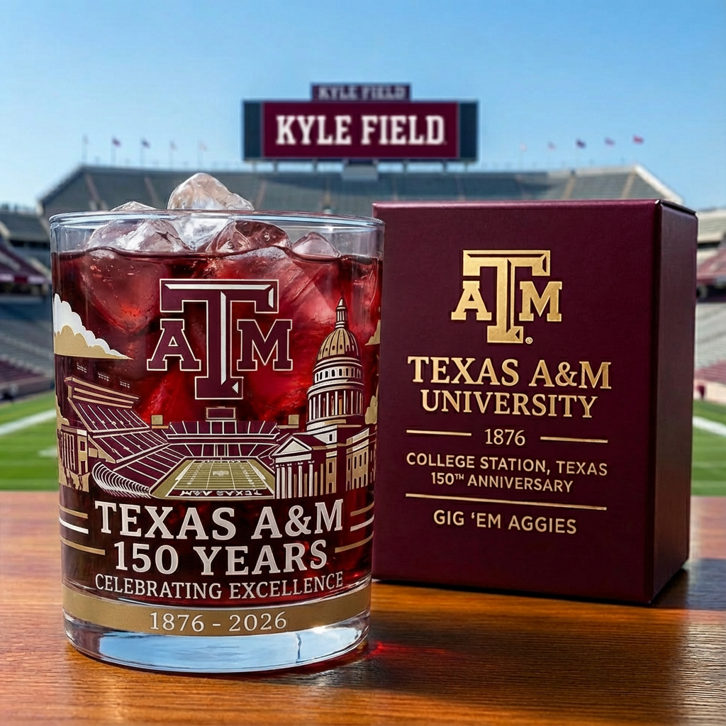 Texas A&M 150 Years Commemorative Whiskey Glass
