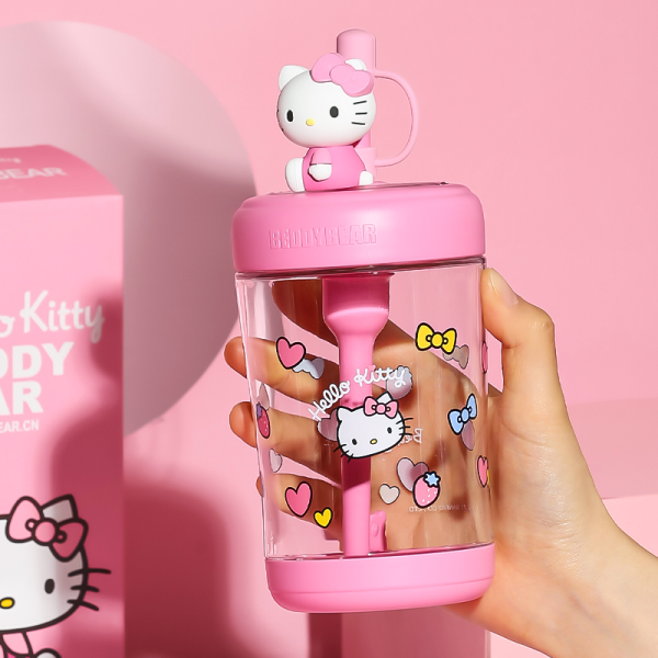 Hellokitty Water Bottle with Sleeve, 18.5OZ Water Bottle with Straw Gym Water Bottle for Sport Workout