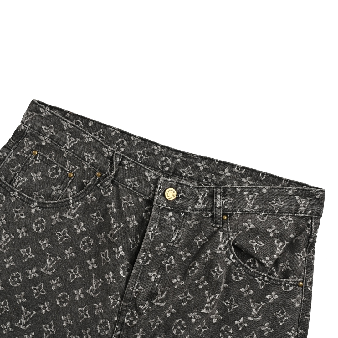 Louis Vuitton 24Fw Jeans with Monochrome Embroidery