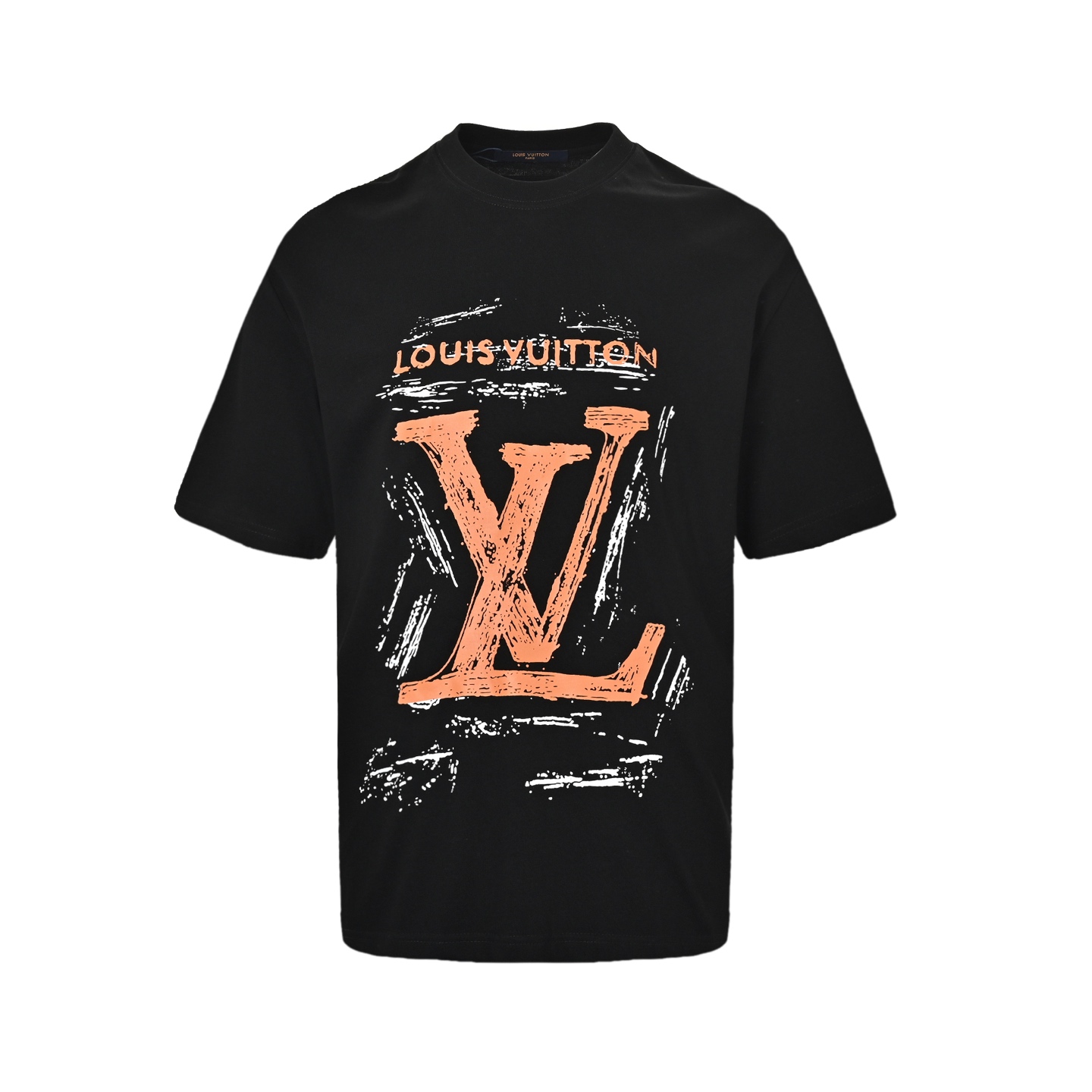 Louis Vuitton hand-painted graffiti large letter logo short sleeve