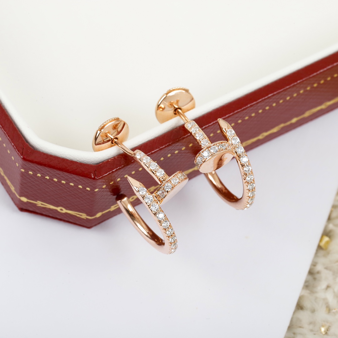 Cartier nail small diamond earrings