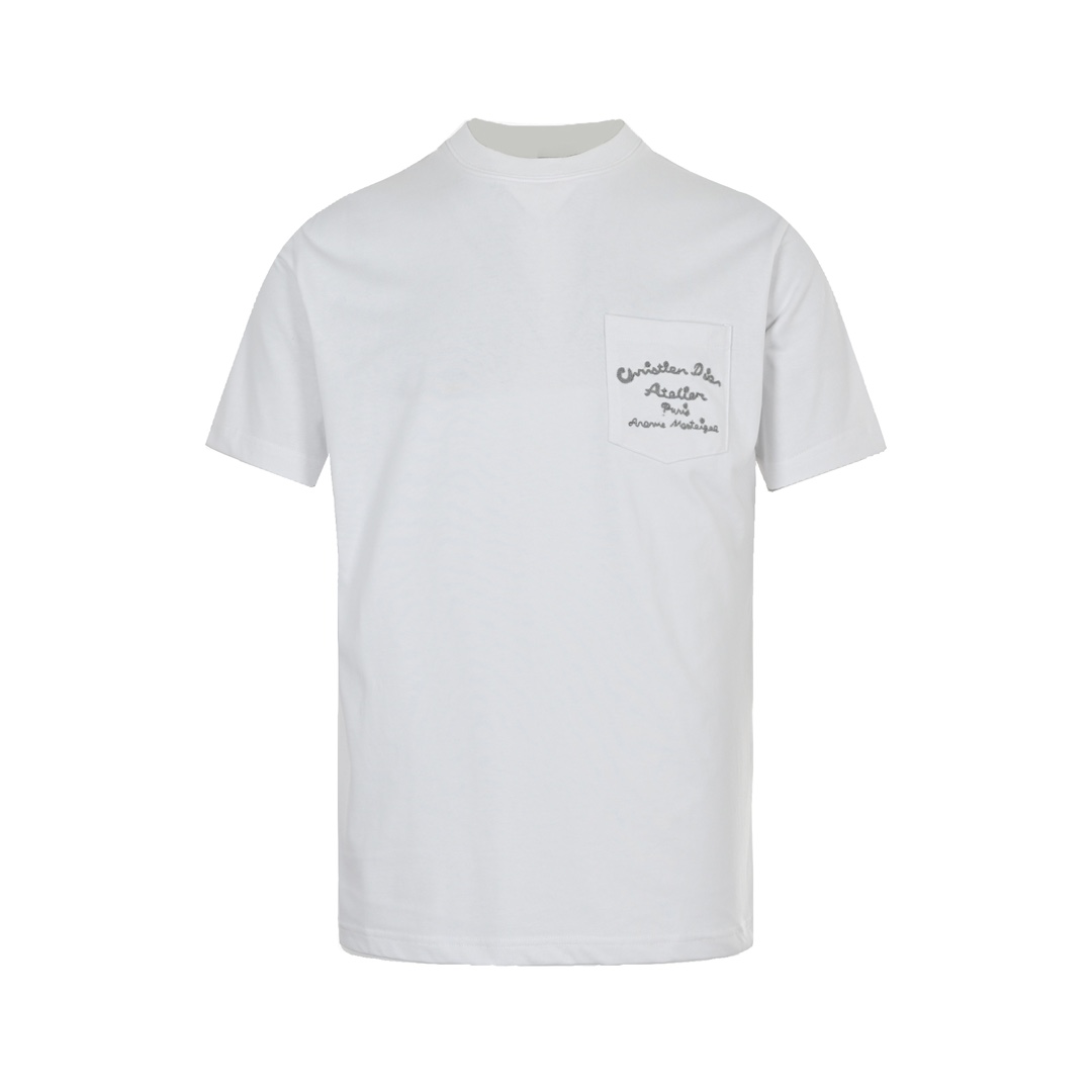 Dior 23ss pocket signature embroidered short sleeve