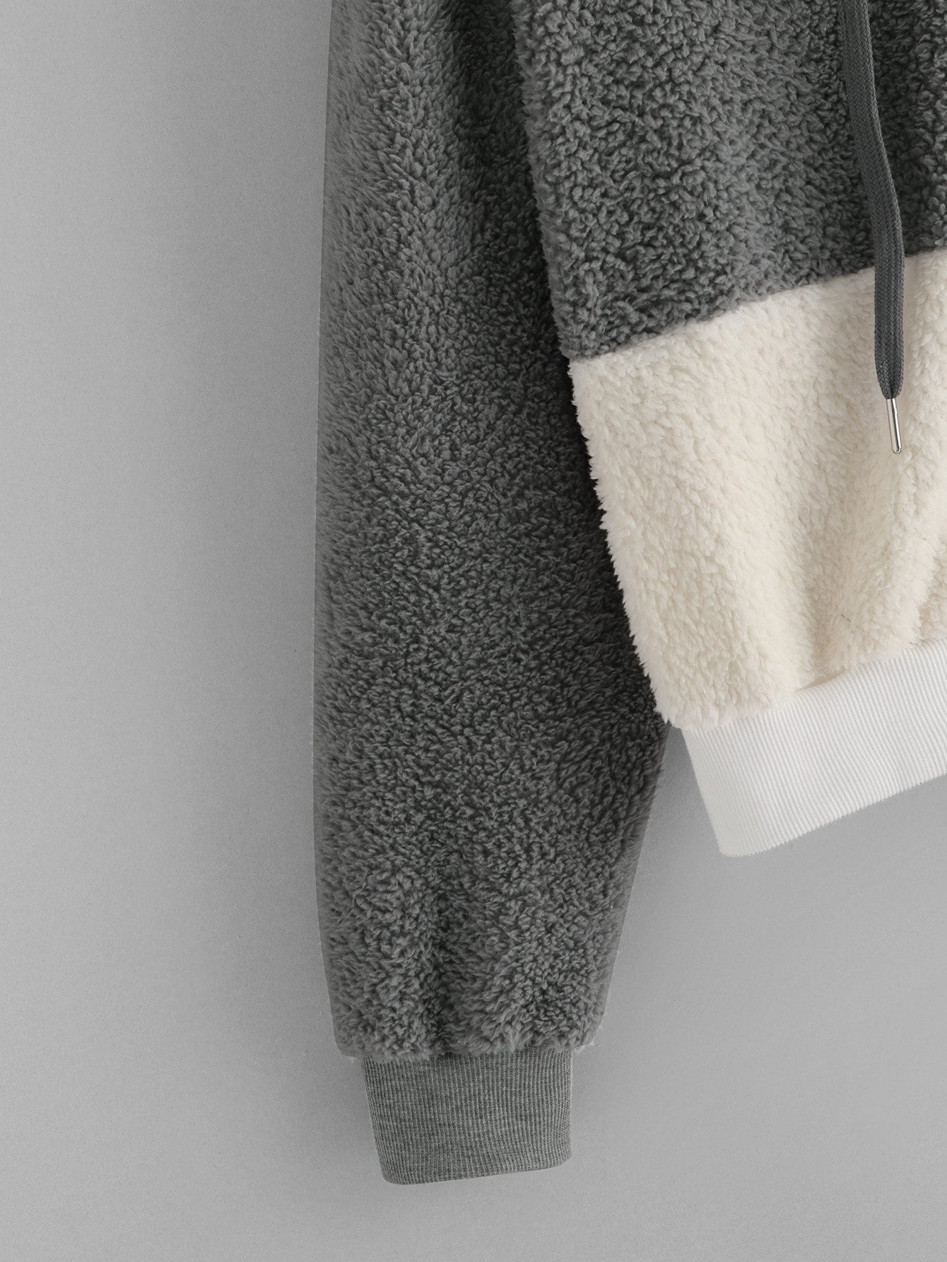 Color-Block Hooded Teddy Sweatshirt