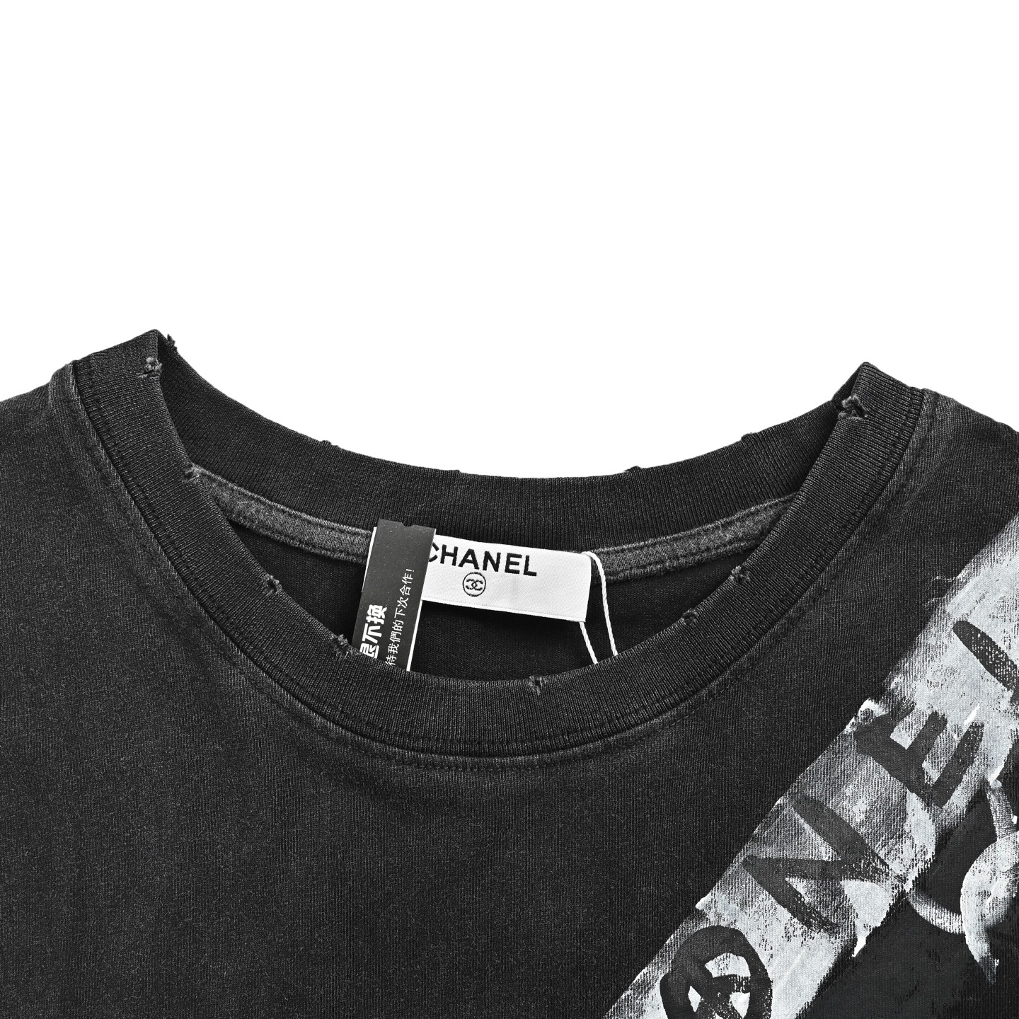 Chanel hand-painted graffiti short sleeves