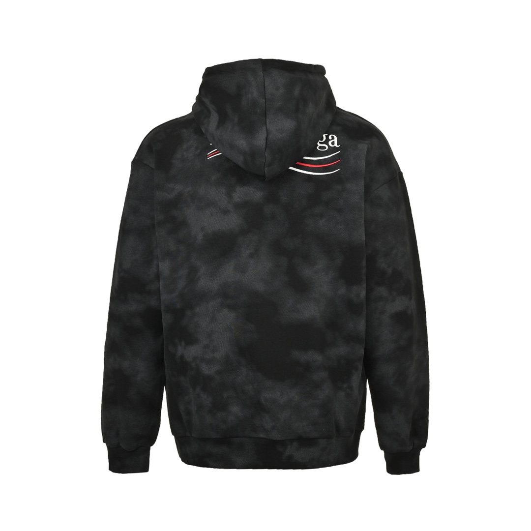 Balenciaga 24Fw cola embroidered mud-dyed distressed hooded sweatshirt