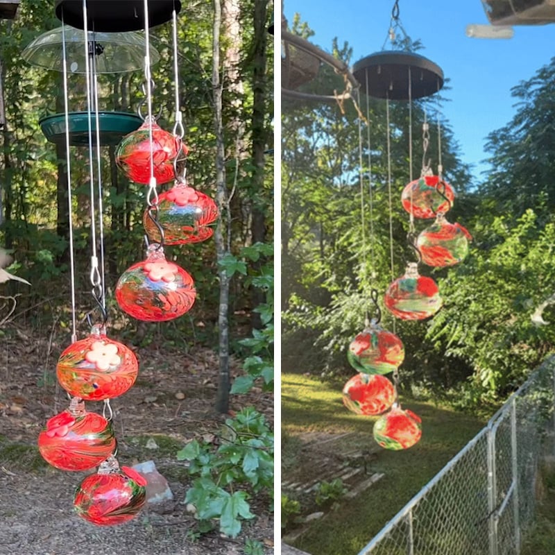 2024 New Charming Wind Chimes Hummingbird feeders Garden Decor