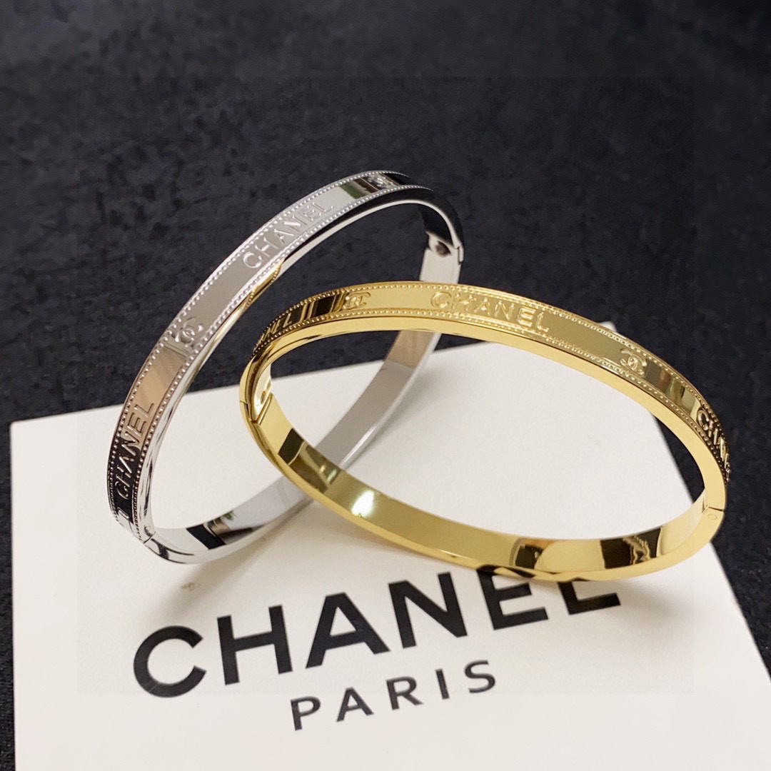 Chanel Engraved Double C Bracelet