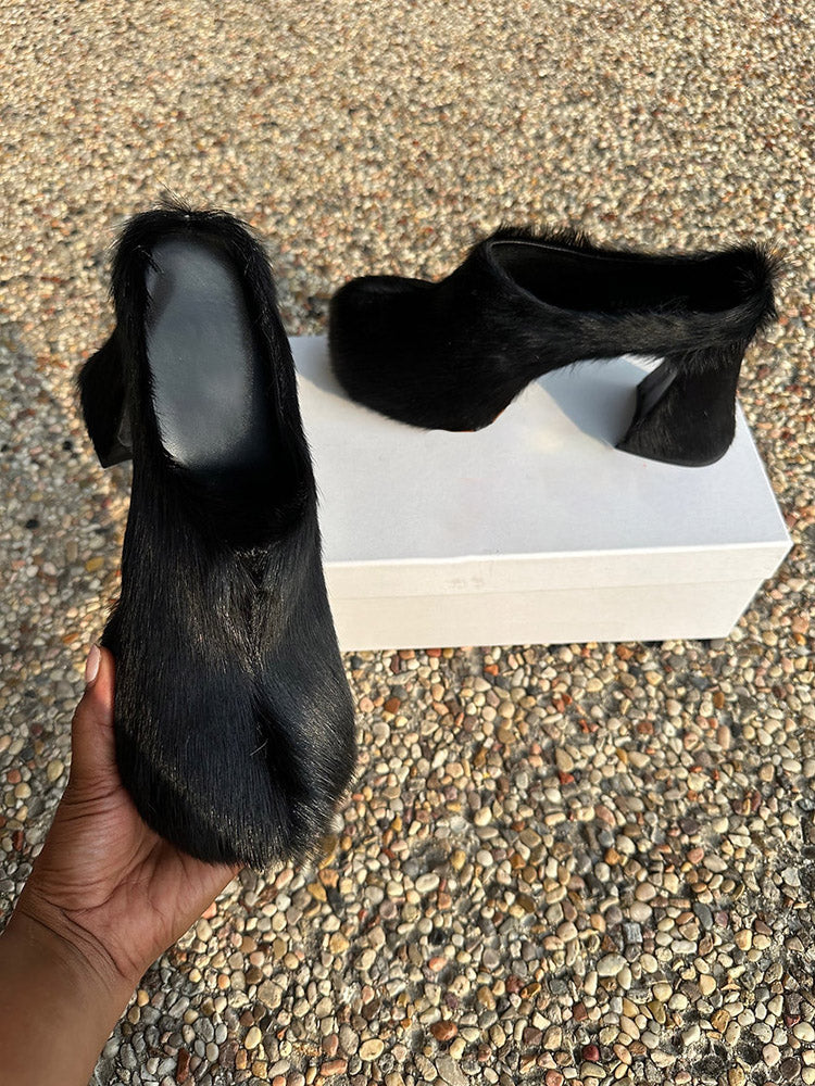 Fur Slip-On Platfom Heels