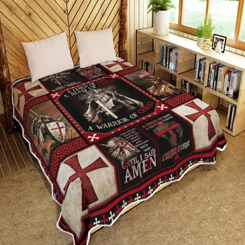 The Knights Templar Christian Warrior Quilt Blanket
