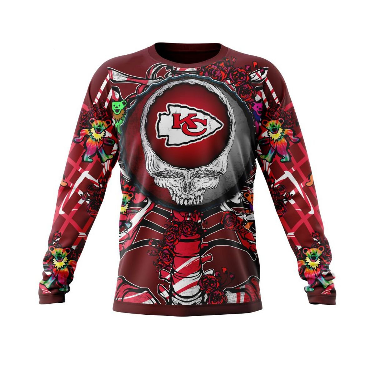 KANSAS CITY CHIEFS 3D HOODIE MIX GRATEFUL DEAD