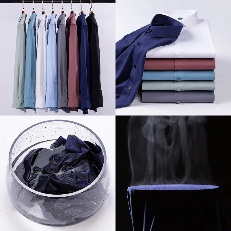 Stretchable Long Sleeve Button-up