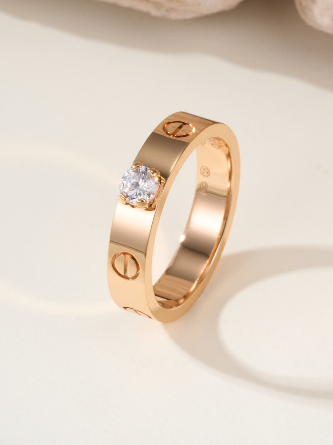 Cartier love wide version single diamond ring