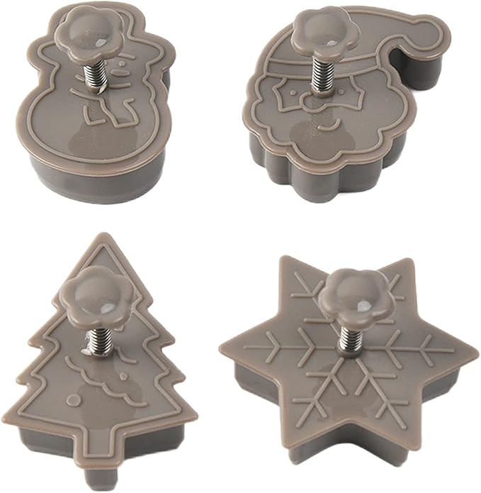 🍪🍪4 Piece Christmas Cookie Plastic Spring Cookie Mold Set
