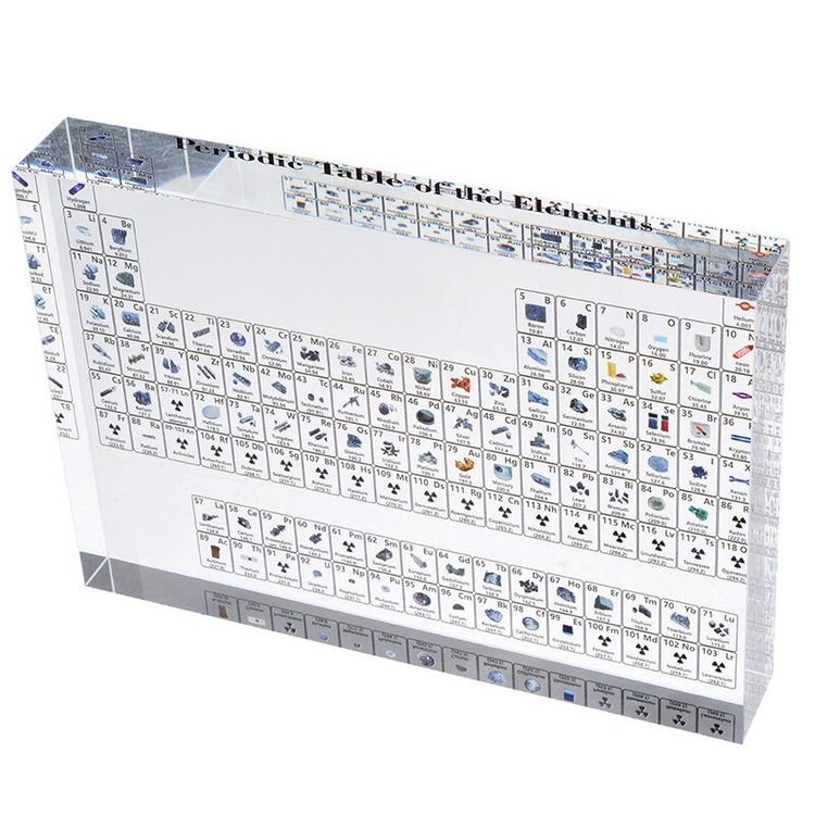 Acrylic Glass Periodic Table With Real Elements