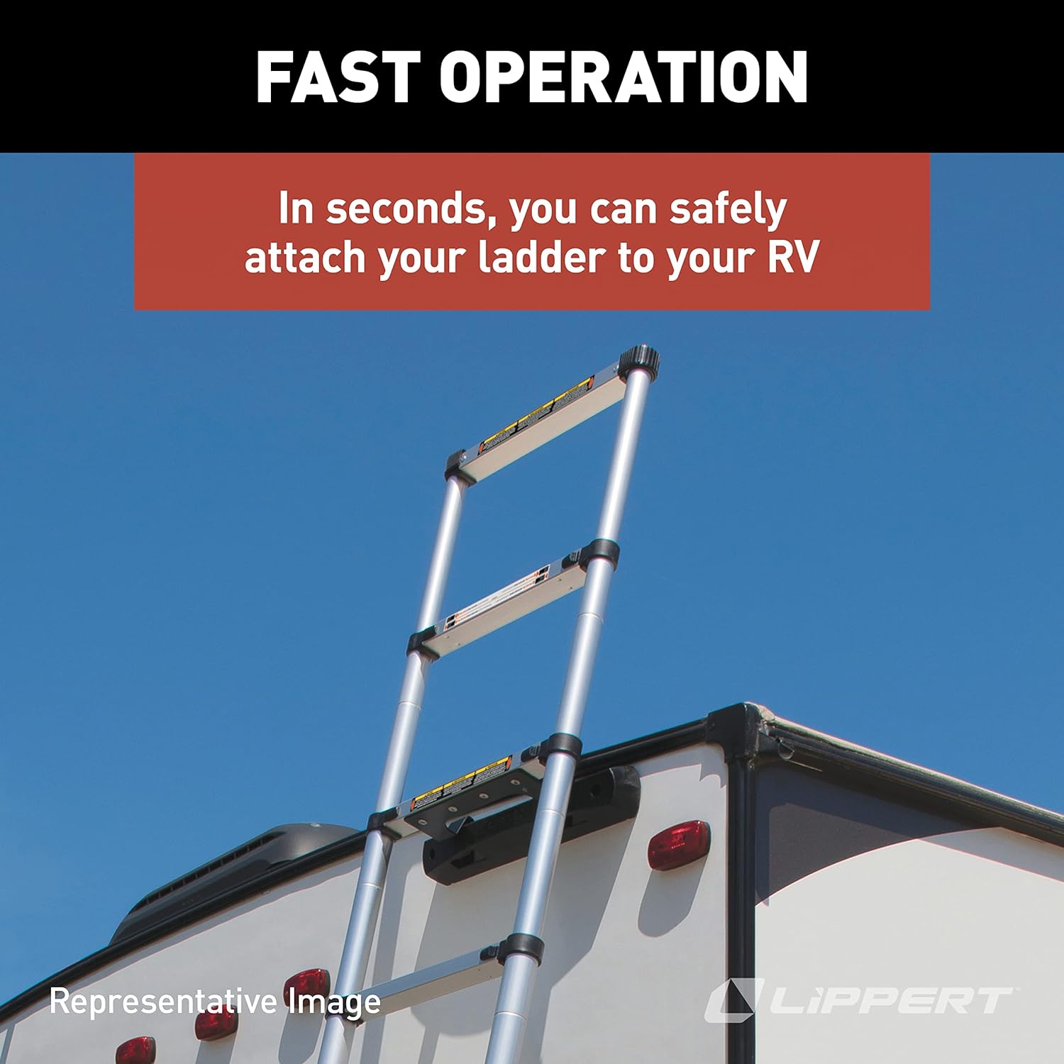 Lippert Components On The Go Ladder Telescoping Ladder for 5th Wheel RVs