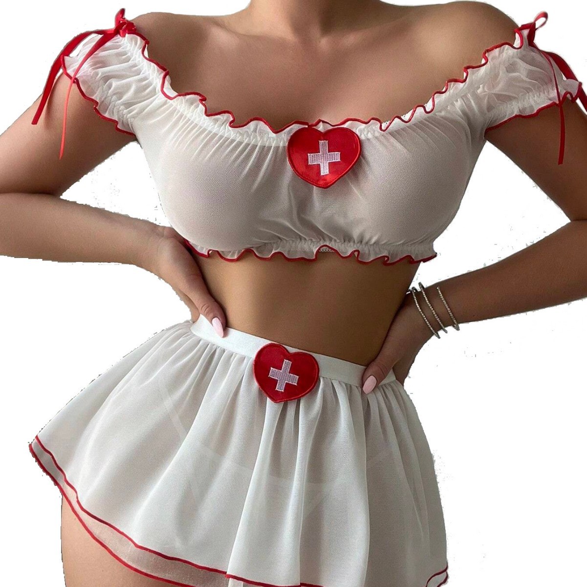Nurse outfit role-playing set, sexy lace seductive uniform lingerie