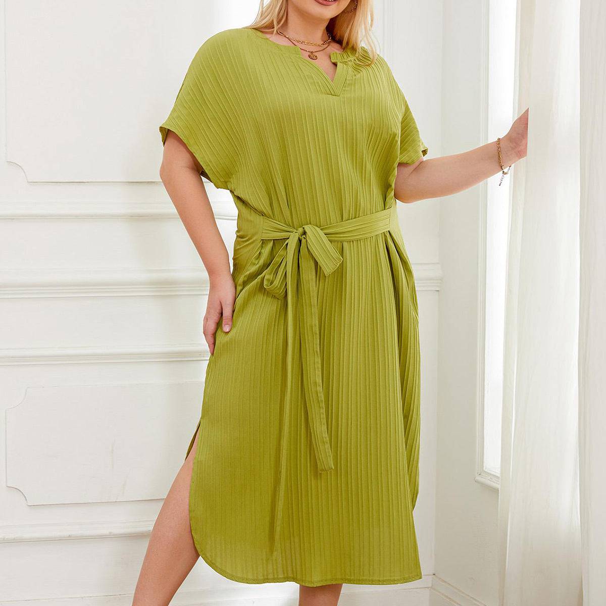 Plus Size Pajamas Women Plump Girls Loose One Sleeve Nightdress Can Be Worn outside