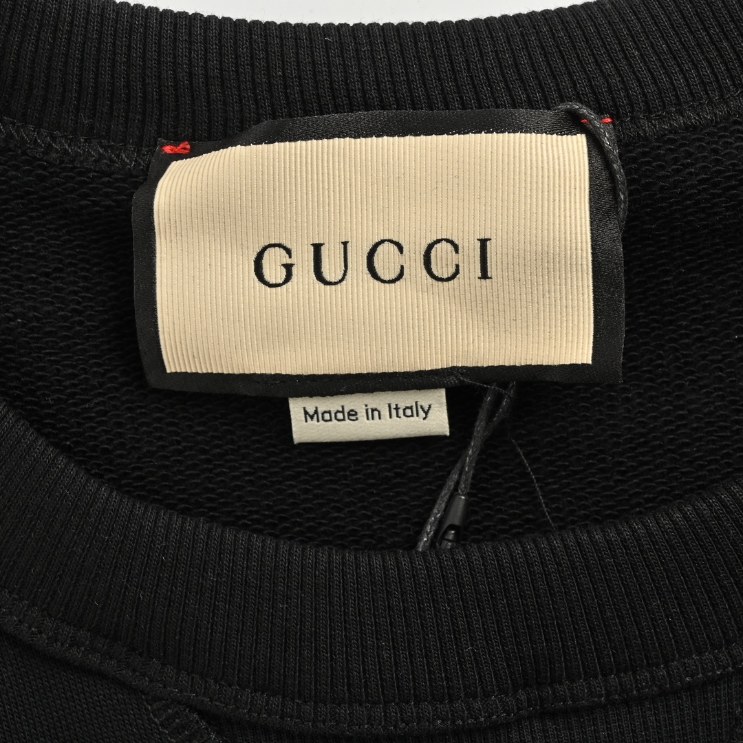 Gucci 24Fw embroidered logo patchwork faux two-piece sweatshirt