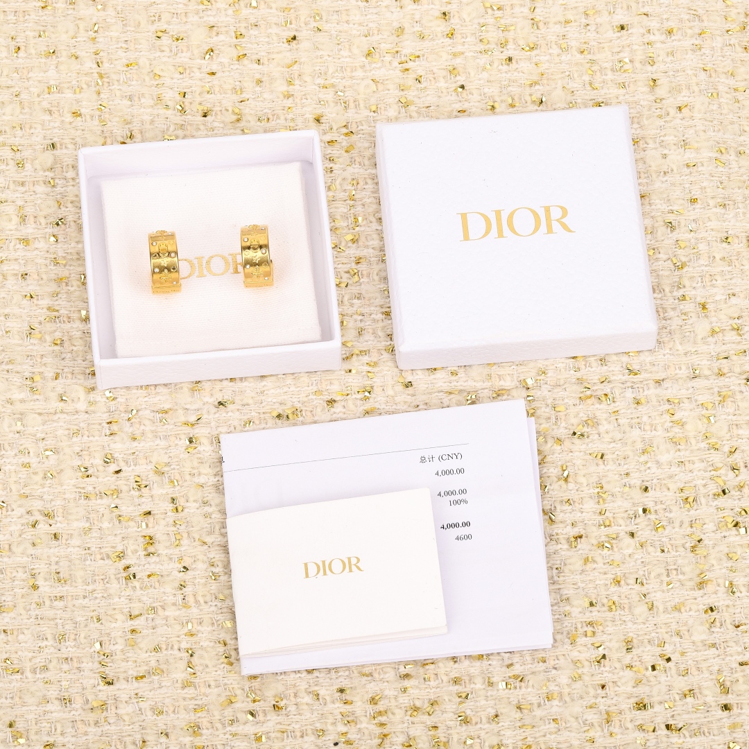 Dior Bee Pearl Hoop Earrings