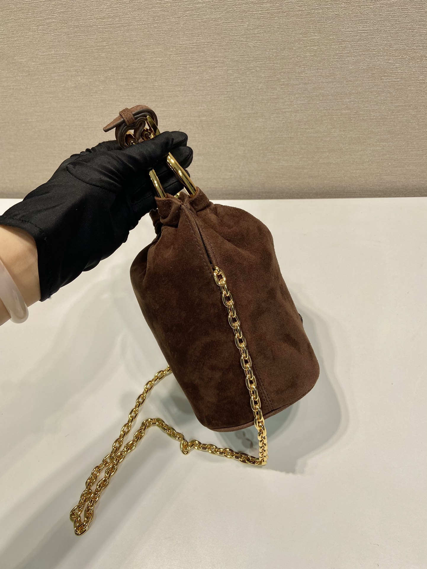 Prada Suede Bucket Bag 1BC227