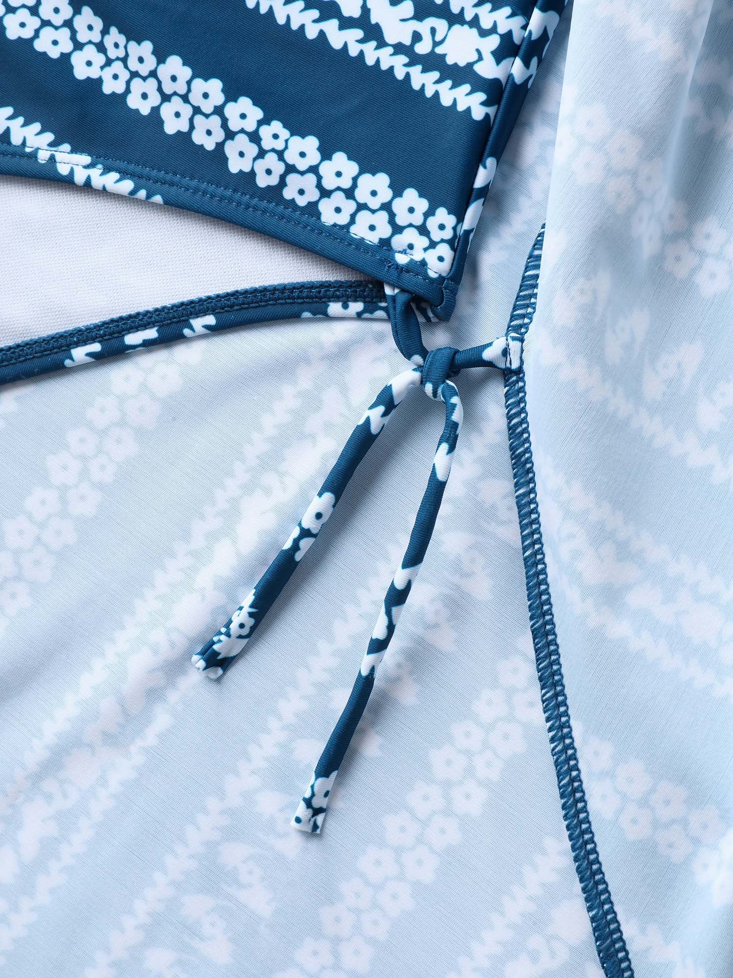 Anti-Float Ties Boho Belted Swim Dress