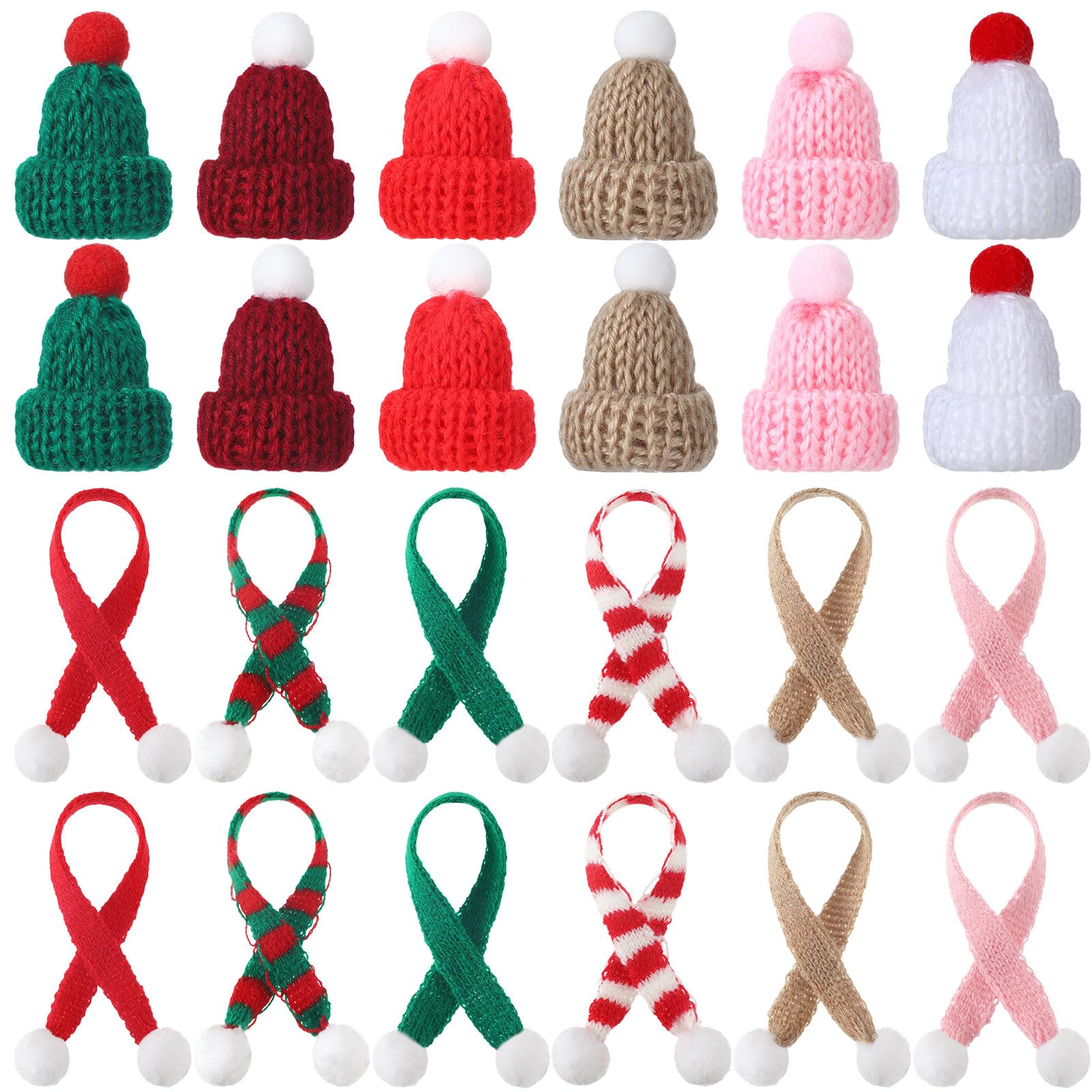 🔥Last Day 50% OFF🔥24/48/72/96 Pcs Mini Christmas Hats and Mini Scarf Set