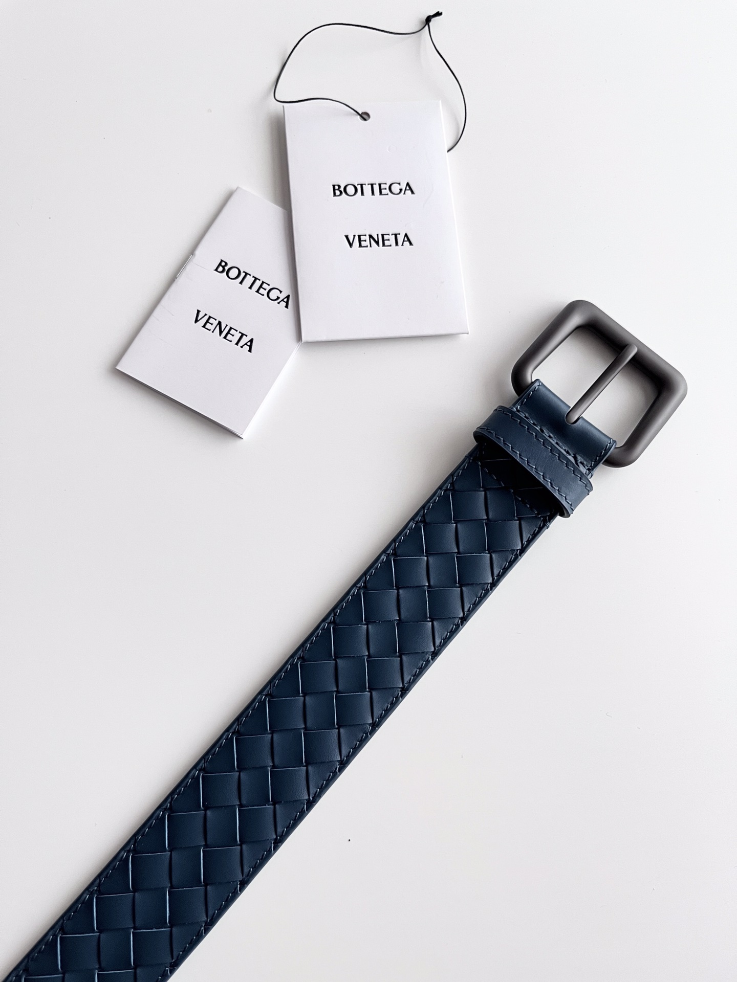 Bottega Veneta frosted pin buckle woven cowhide double-sided belt 3.5cm wide