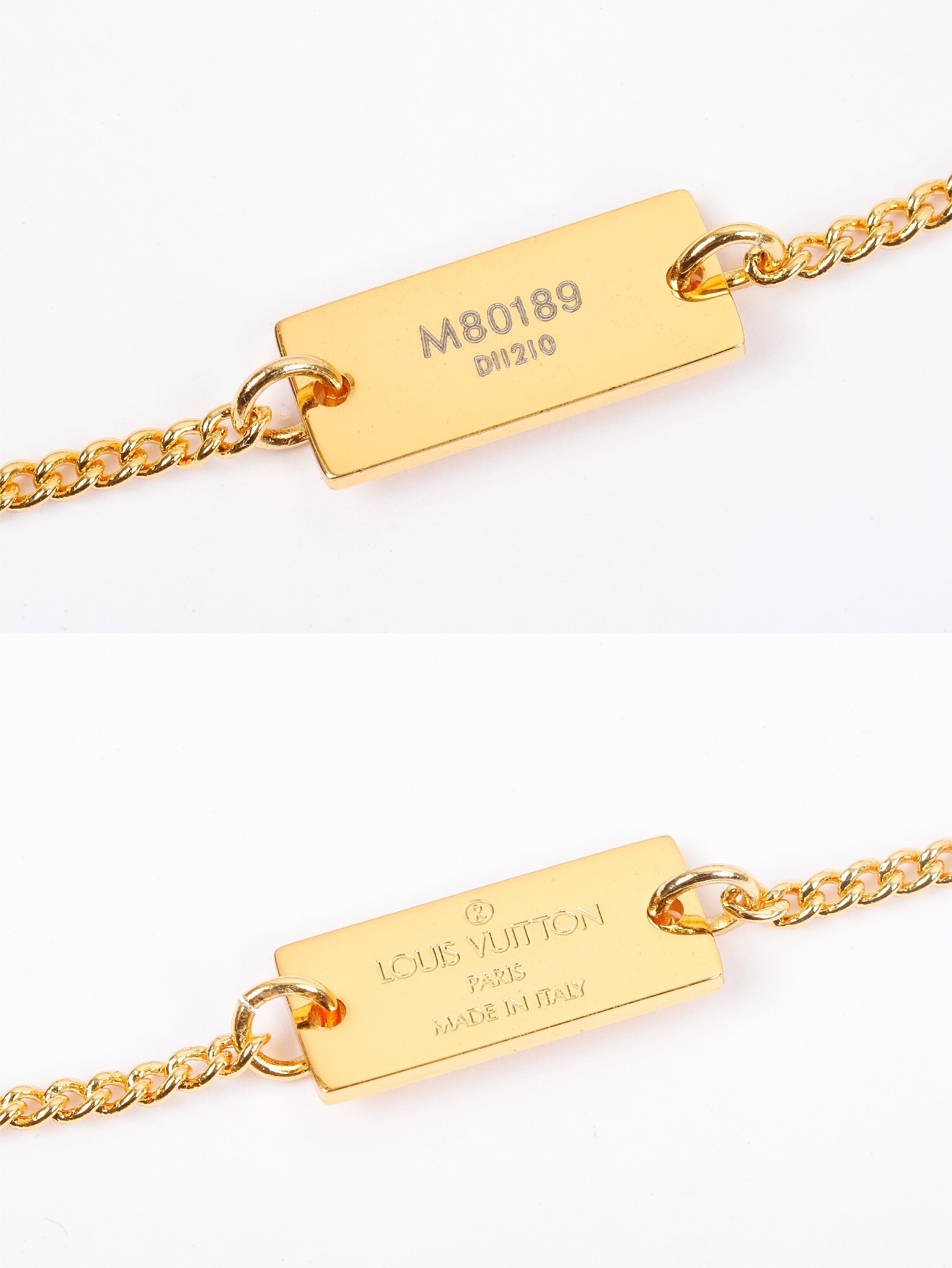 Louis Vuitton Floral Embossed Hoop Ring Necklace