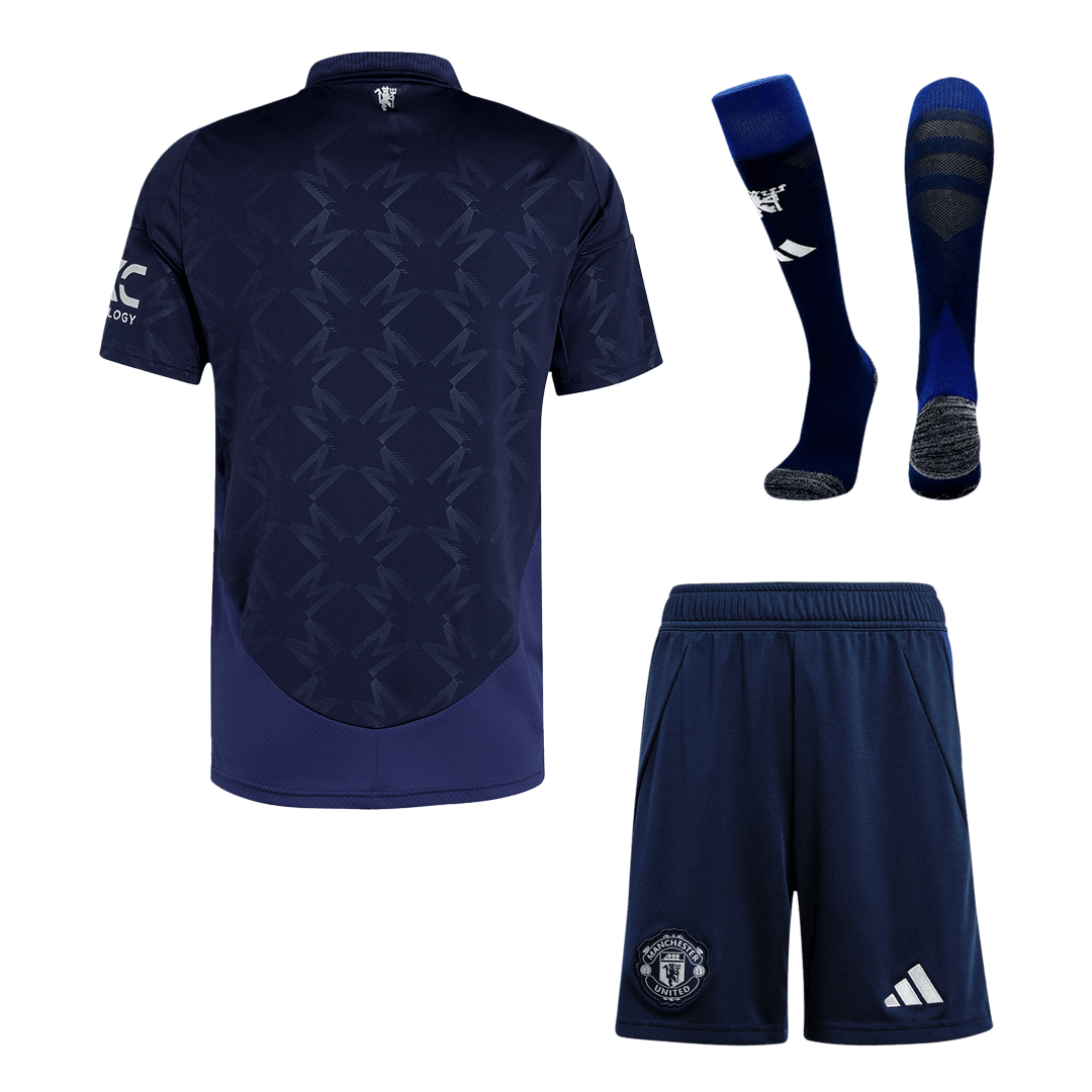 Manchester United men's away football jersey kit (shirt+shorts+socks) 2024/25