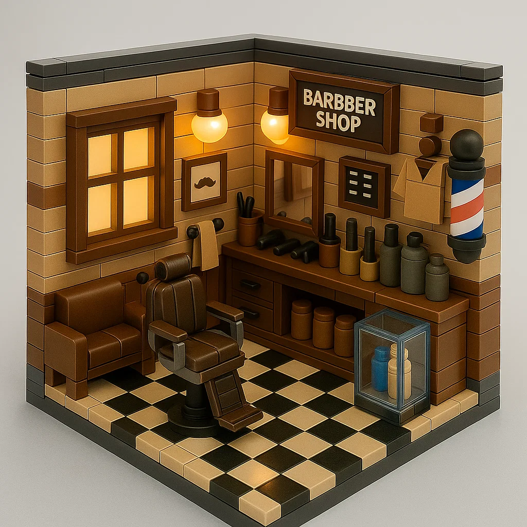 Barbershop style building block set